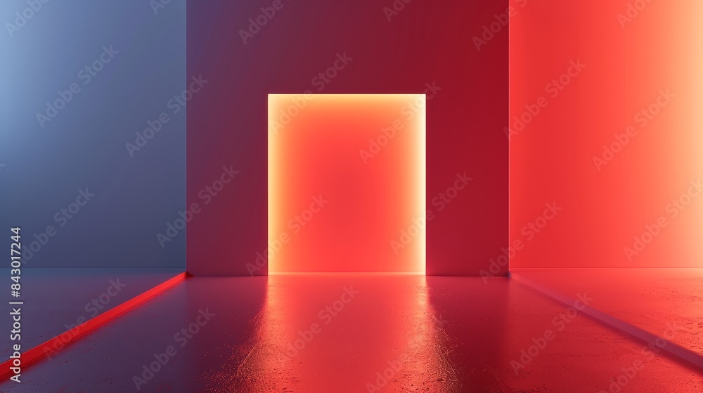 A room with a red wall and a white wall A room with a red wall and a white wall