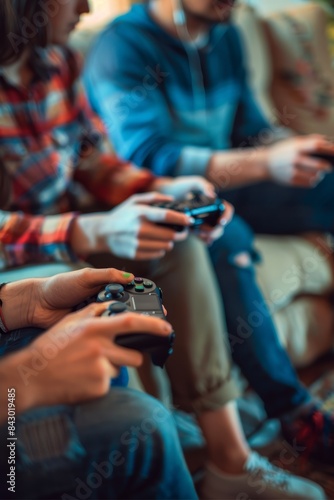 a group of people playing video games