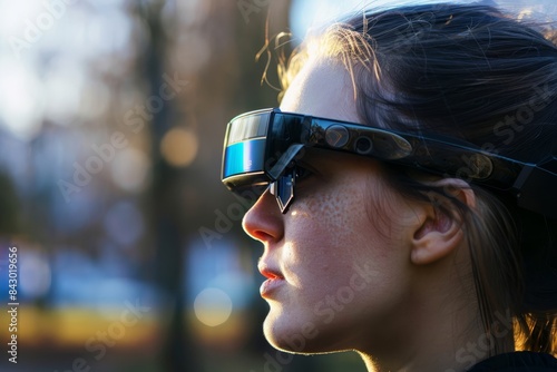 a woman wearing a pair of virtual glasses © cff999