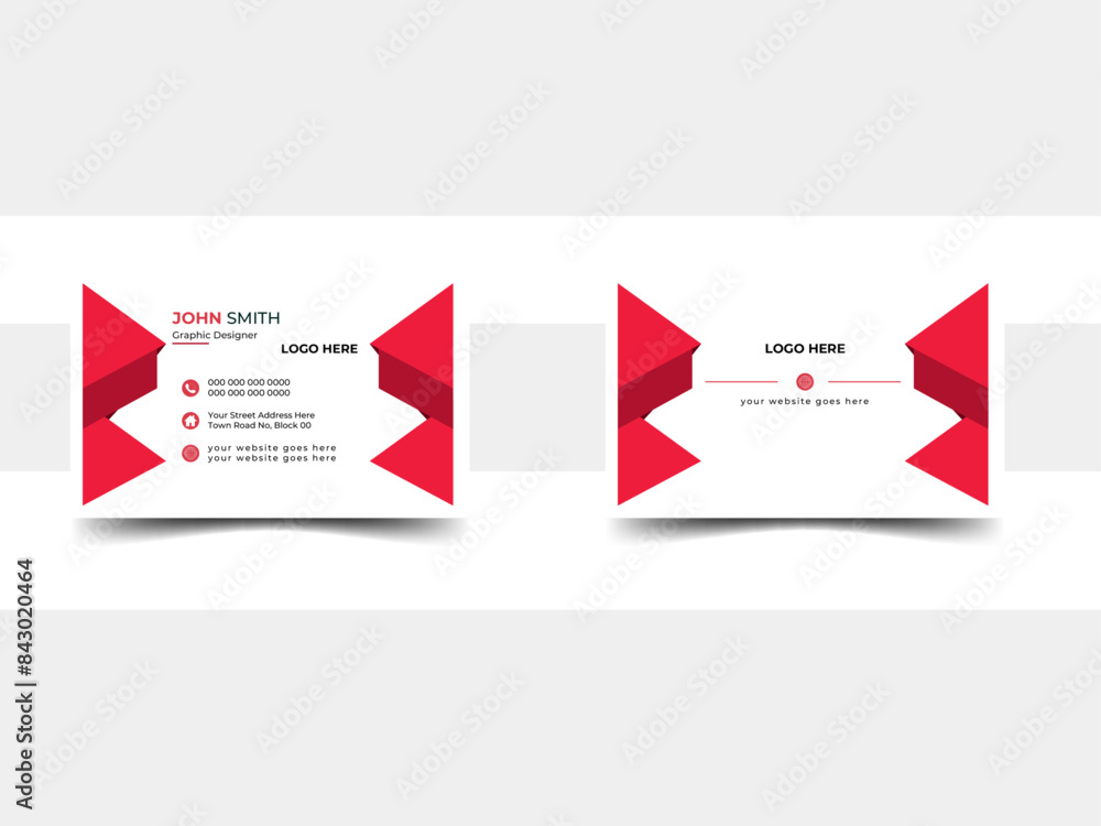 Red modern creative business card and name card horizontal simple clean template vector design
Red Corporate Business Card Layout Red modern creative business card and name card horizontal simple clean template vector design
Red Corporate Business Card Layout