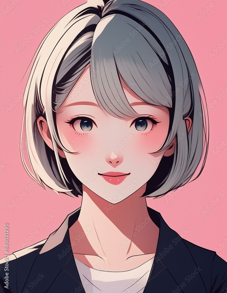 ilustración tipo manga de mujer joven de cabello negro (imagen 28) ilustración tipo manga de mujer joven de cabello negro (imagen 28)