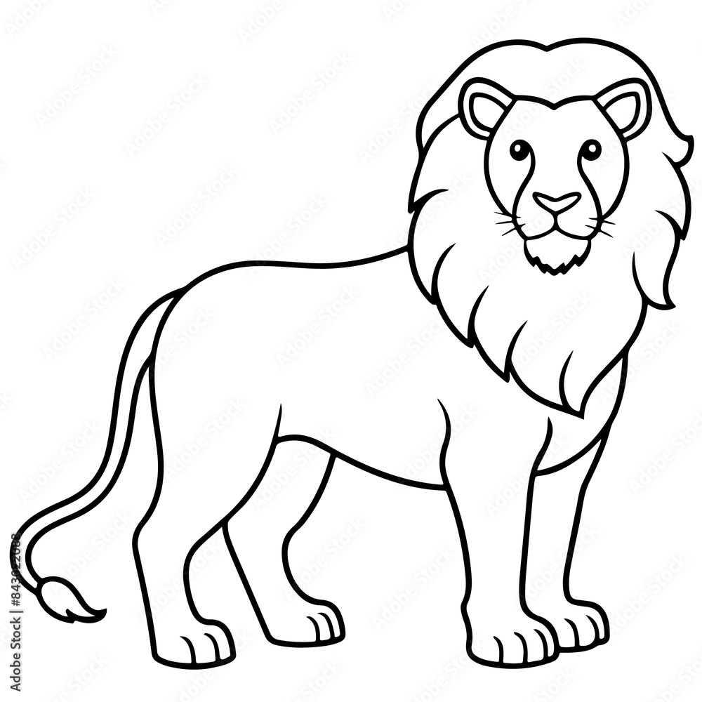 lion cartoon line art outline coloring page nursery room decor illustration, isolated on transparent background lion cartoon line art outline coloring page nursery room decor illustration, isolated on transparent background