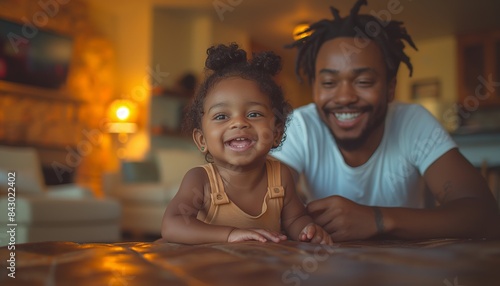 Smiling father and daughter having fun © gearstd