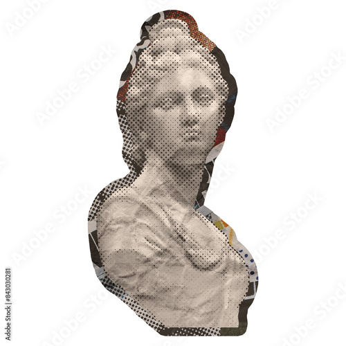 Statue Element Collage Art