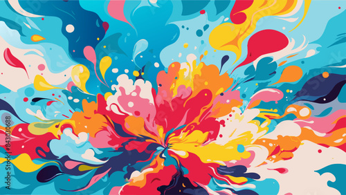 Vibrant Abstract Color Explosion Artwork