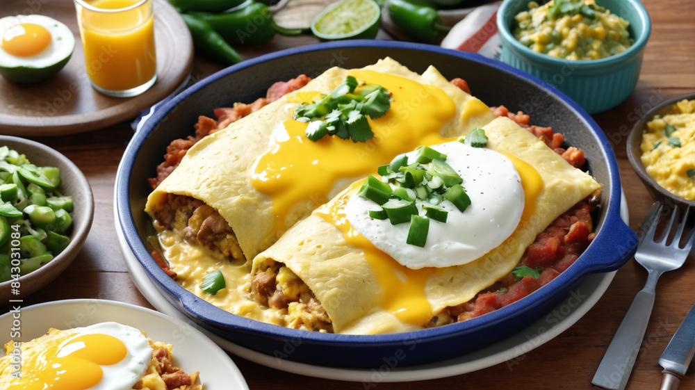 Southwestern Breakfast Bonanza: Feasting on Huevos a la Mexicana, Green Chili Breakfast Enchiladas, and Jalapeno Cheese Grits, Generative AI Southwestern Breakfast Bonanza: Feasting on Huevos a la Mexicana, Green Chili Breakfast Enchiladas, and Jalapeno Cheese Grits, Generative AI