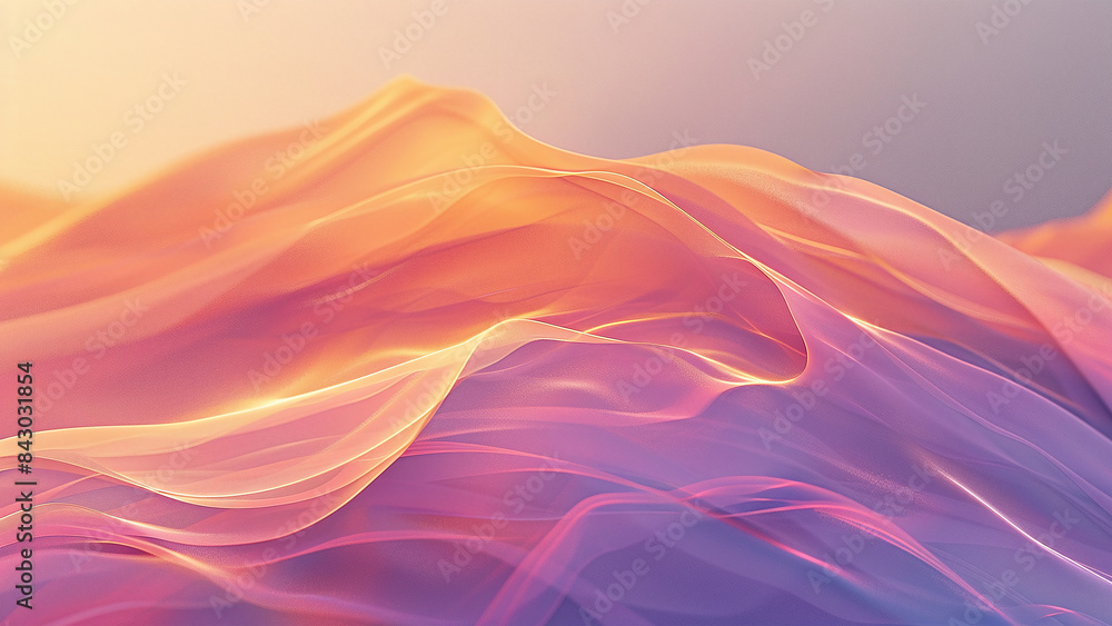 Vibrant Gradient Wavelike Forms Background with Soft Fabric Texture and Three-Dimensional Effect Vibrant Gradient Wavelike Forms Background with Soft Fabric Texture and Three-Dimensional Effect
