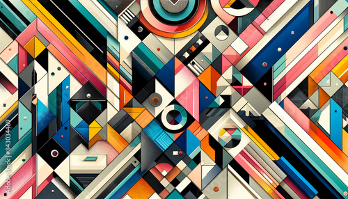 The texture includes a mix of sharp and soft edges, with a variety of shapes such as triangles, circles, and squares. 