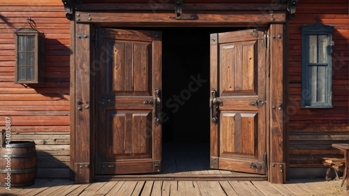 The old saloon doors swing open, revealing a rugged gunslinger ready for a showdown, Generative AI