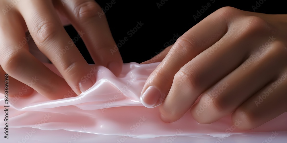 Hands Applying Shaving Cream for Hair Removal or Medical Procedure Close-Up View. Concept Shaving Cream Application, Hair Removal, Medical Procedure, Close-Up View, Hands Doing Procedure Hands Applying Shaving Cream for Hair Removal or Medical Procedure Close-Up View. Concept Shaving Cream Application, Hair Removal, Medical Procedure, Close-Up View, Hands Doing Procedure