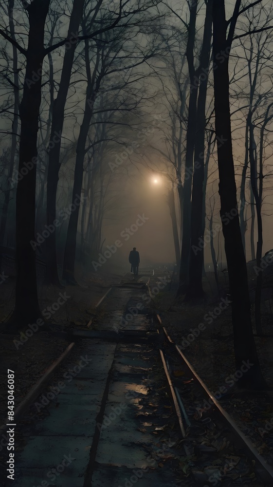 Fototapeta premium walking in the fog
