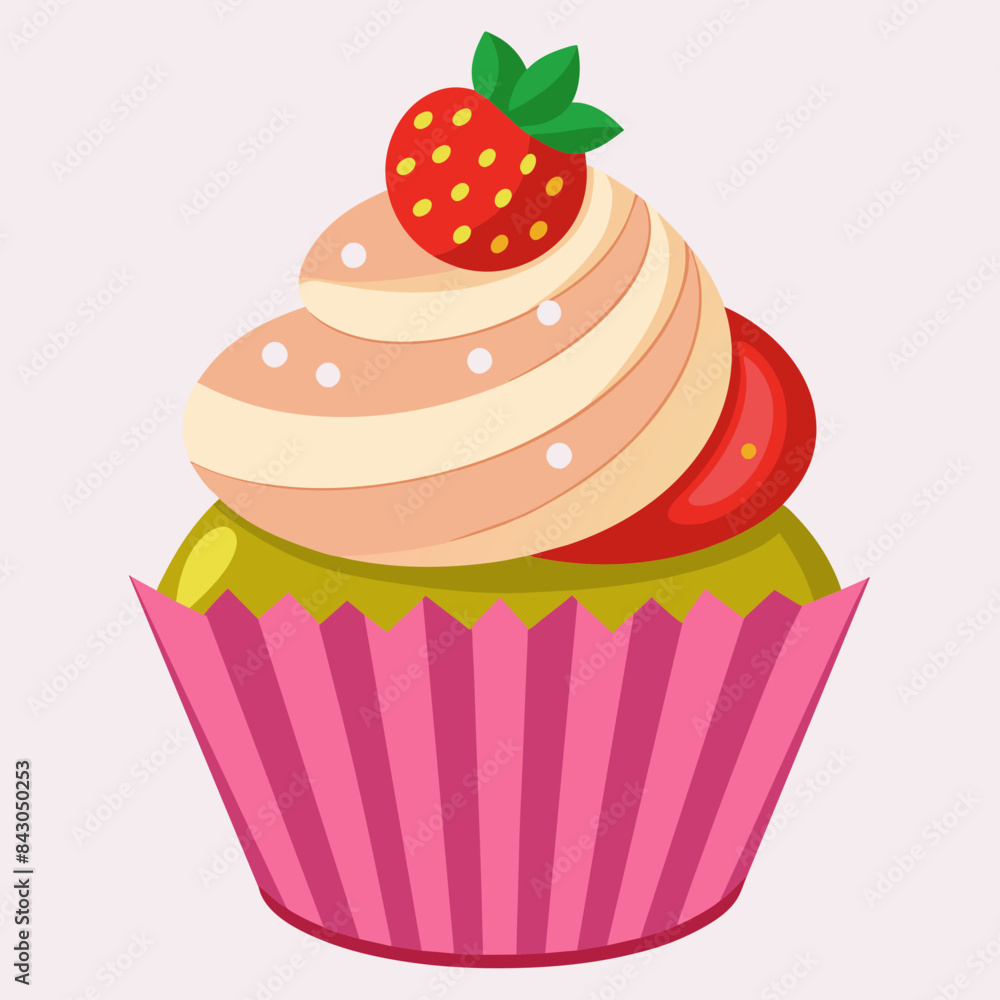 cupcake with strawberry cupcake with strawberry