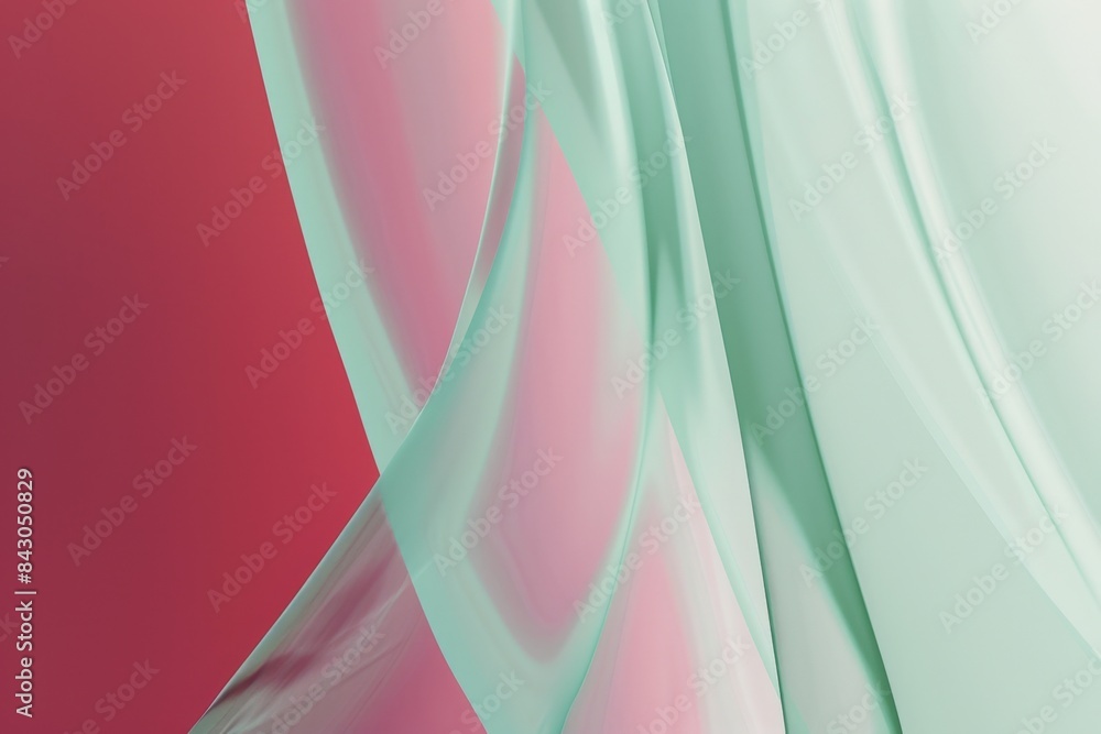 Fototapeta premium Flowing green and pink shapes create an abstract background with a modern art feel, ideal for projects related to technology, design, or creativity