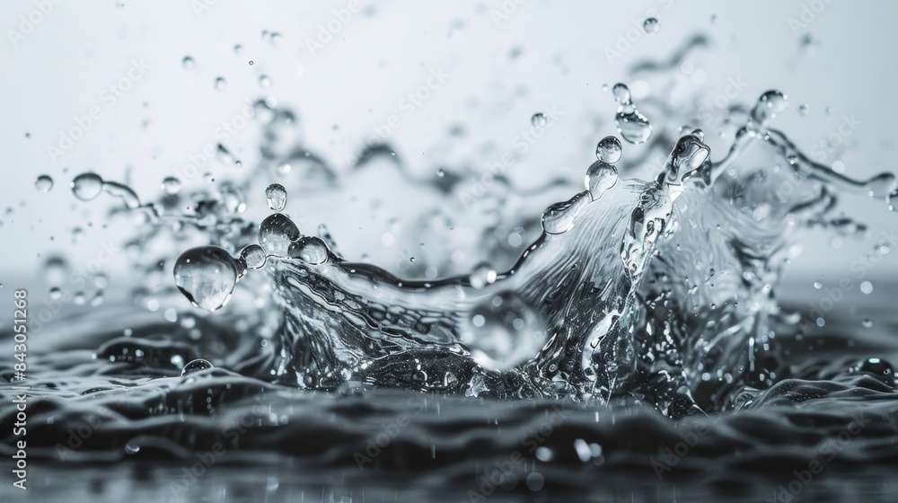 drops of water on top and below, against a black-and-white backdrop drops of water on top and below, against a black-and-white backdrop