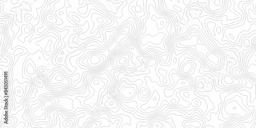 Vector geography landscape Topo contour map on white background, Topographic contour lines. Seamless pattern with lines Topographic map. Geographic mountain relief diagram line wave carve pattern.