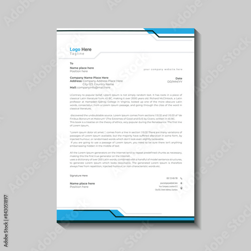 modern and business letterhead design template