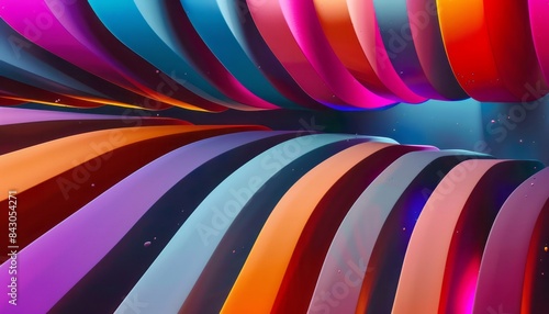 Wallpaper Mural Colorful Abstract Curved Lines Background Torontodigital.ca