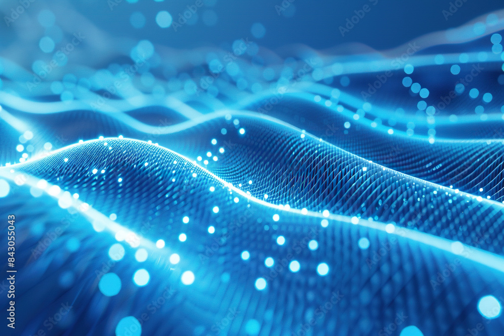 Blue Digital Wave and Particle Network in Cyberspace Blue Digital Wave and Particle Network in Cyberspace