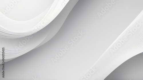 minimal abstract white background with smooth curve, flowing satin waves for backdrop design for product or text over backdrop design. Abstract White Background