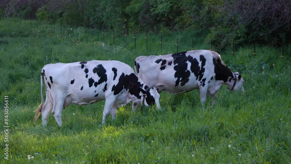 Dairy cows grazing the field at experimental farm in Ottawa Canada Dairy cows grazing the field at experimental farm in Ottawa Canada