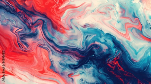 Abstract Pattern in Red Blue and White Hues