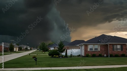 Dark Storm Clouds Approaching Suburbia