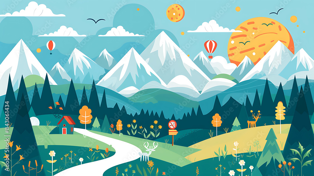 Naklejka premium landscape illustration