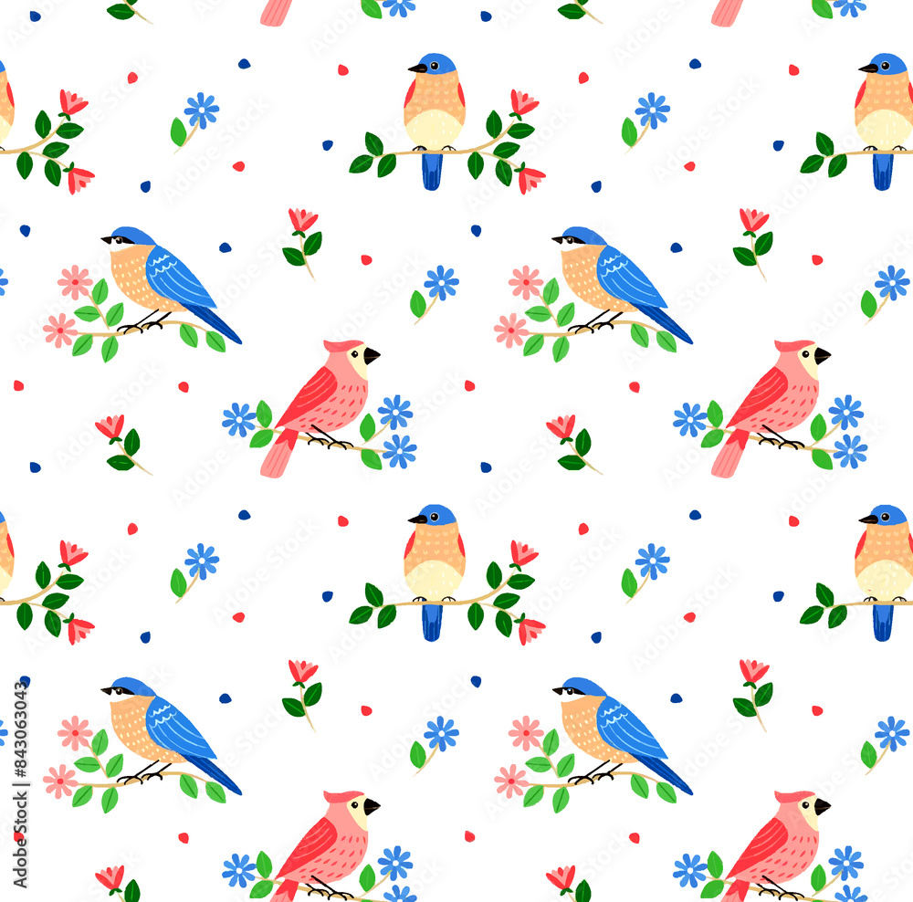 Fototapeta premium seamless pattern with birds
