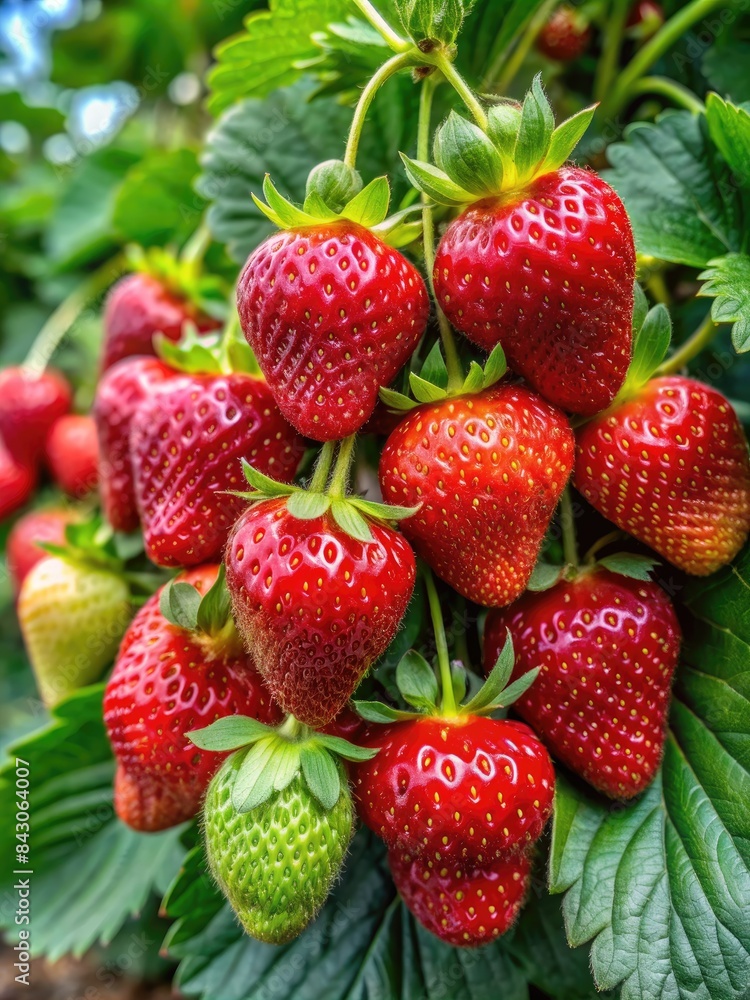 Fresh strawberries on the vine. Fresh strawberries on the vine.