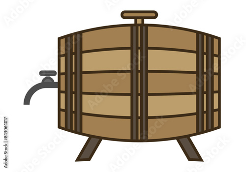 Barril o barrica de madera de una bodega