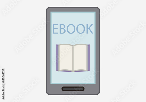 Ebook encendido con el icono de un libro