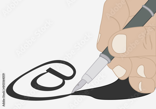 Mano escribiendo con una pluma 