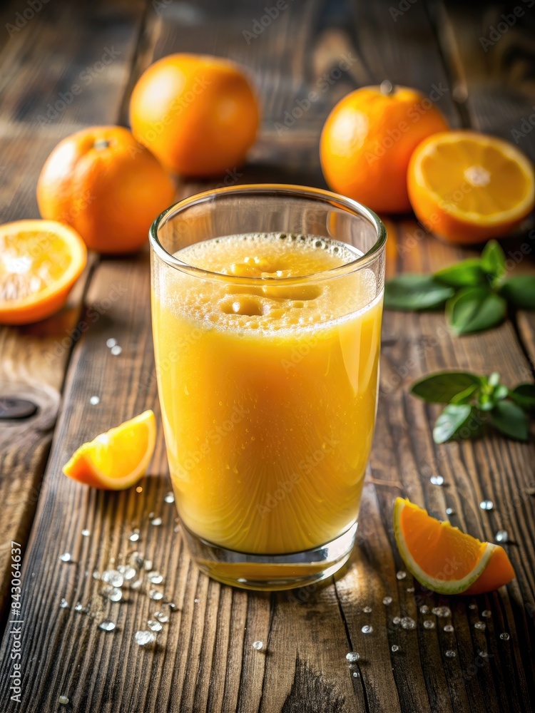 Fototapeta premium Freshly squeezed orange juice with oranges.