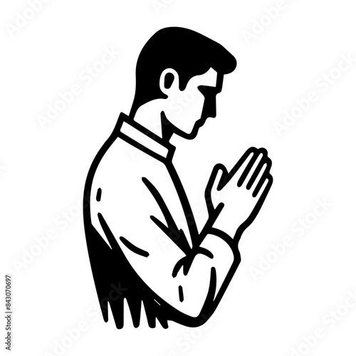Silhouette of man praying