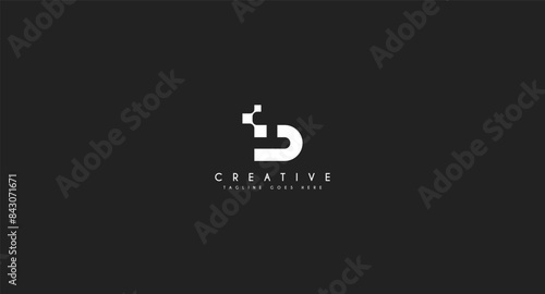 Letter D Digital Logo design vector illustration.