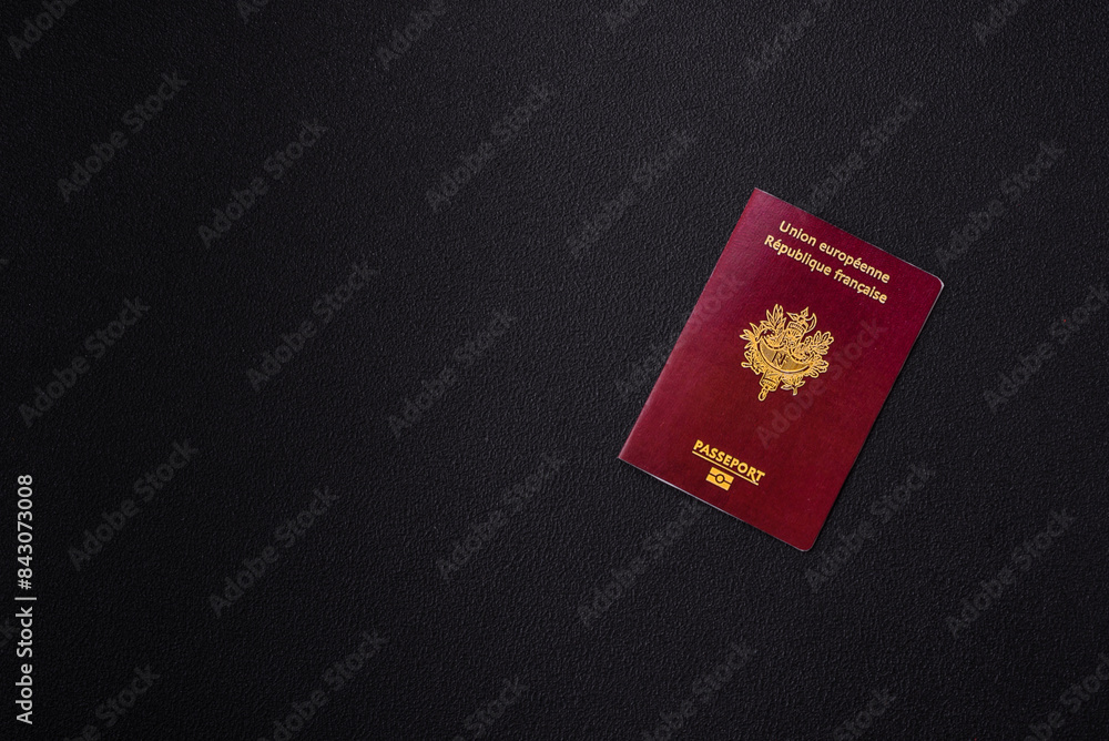 Passport of the Republic of France, airline tickets and money Passport of the Republic of France, airline tickets and money