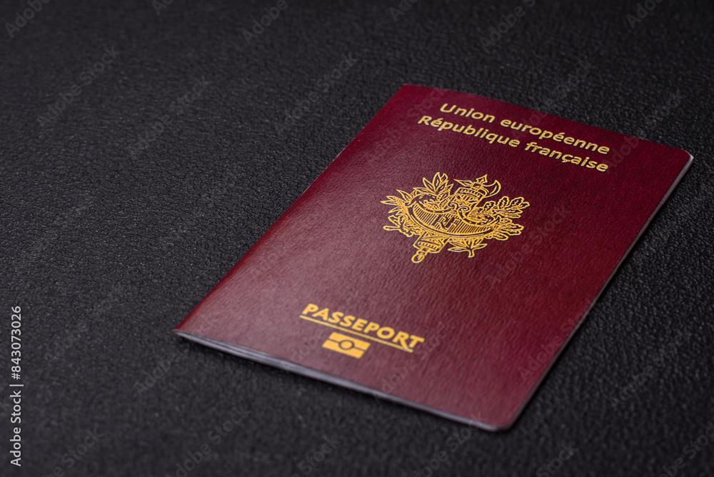 Passport of the Republic of France, airline tickets and money Passport of the Republic of France, airline tickets and money
