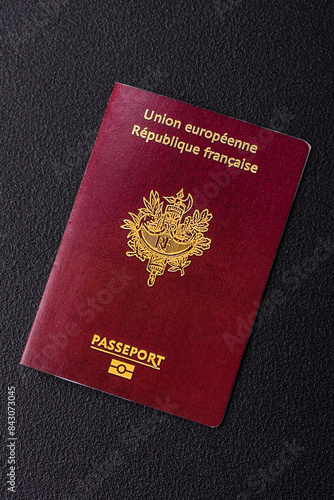 Passport of the Republic of France, airline tickets and money