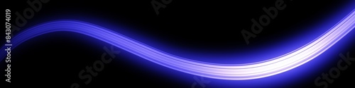 Blue glowing lines background. Smooth curve neon blue on dark background. Luxury background for your design: technology, digital, communication, science.