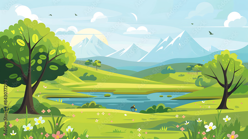 Fototapeta premium landscape illustration