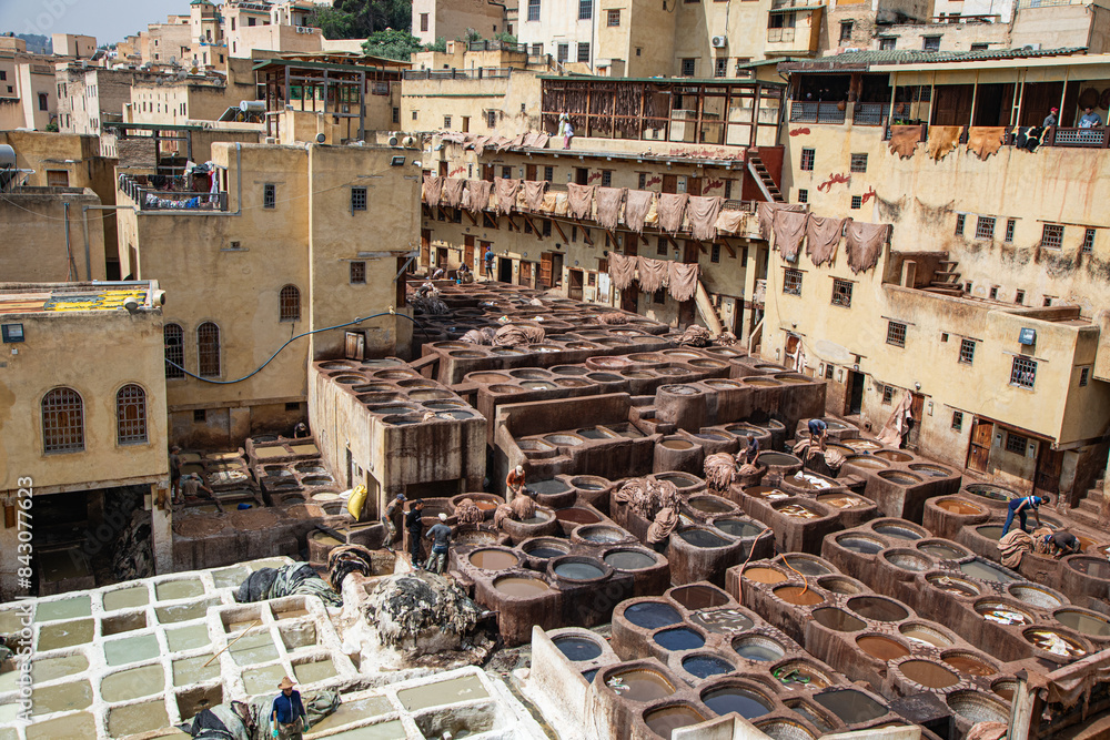 Chouwara Tanneries of Fes for getting hides ready for market Chouwara Tanneries of Fes for getting hides ready for market