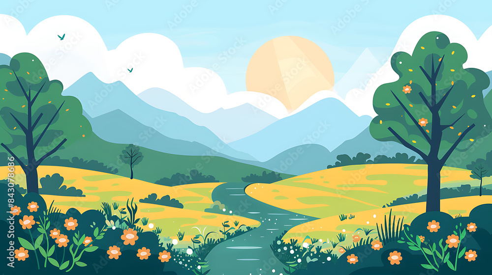 Fototapeta premium landscape illustration