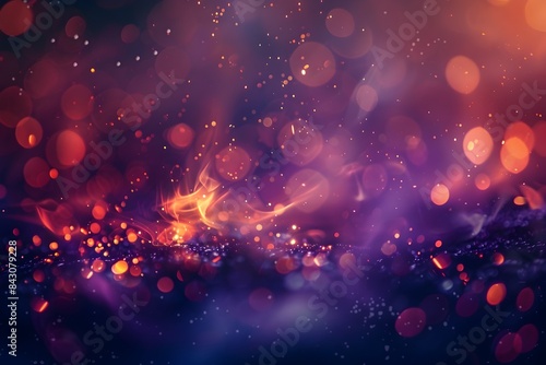 Enchanting Bokeh Flames Create Magical Surreal Dream Background © wilaiwan