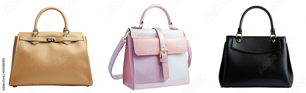 set of luxury woman bags on transparent background set of luxury woman bags on transparent background