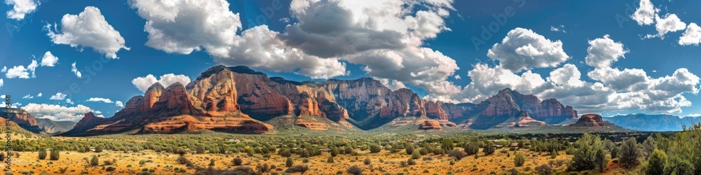 Beautiful Arizona. Majestic Sedona Panorama of Red Rock Mountains and Desert Landscape Beautiful Arizona. Majestic Sedona Panorama of Red Rock Mountains and Desert Landscape