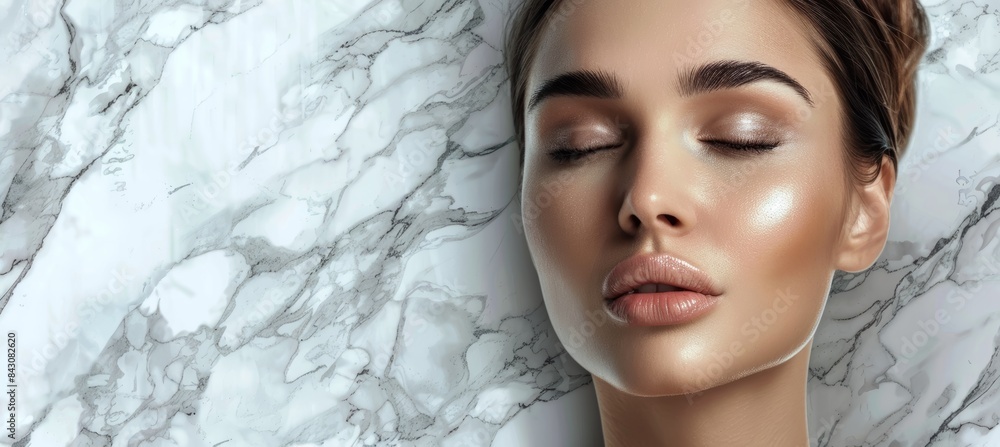 Luxurious Facial Peeling Product with Sleek Design and Marble Background Luxurious Facial Peeling Product with Sleek Design and Marble Background