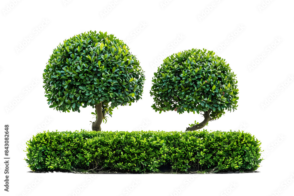 English boxwood showcasing precision garden art Isolated on Transparent Background English boxwood showcasing precision garden art Isolated on Transparent Background