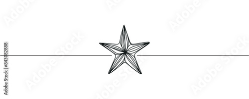 Continuous line drawing of starfish. One line of starfish. graphic illustration