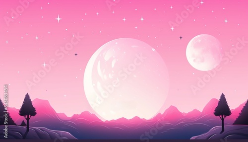 Love wins slogan flat design front view pink galaxy theme animation Monochromatic Color Scheme