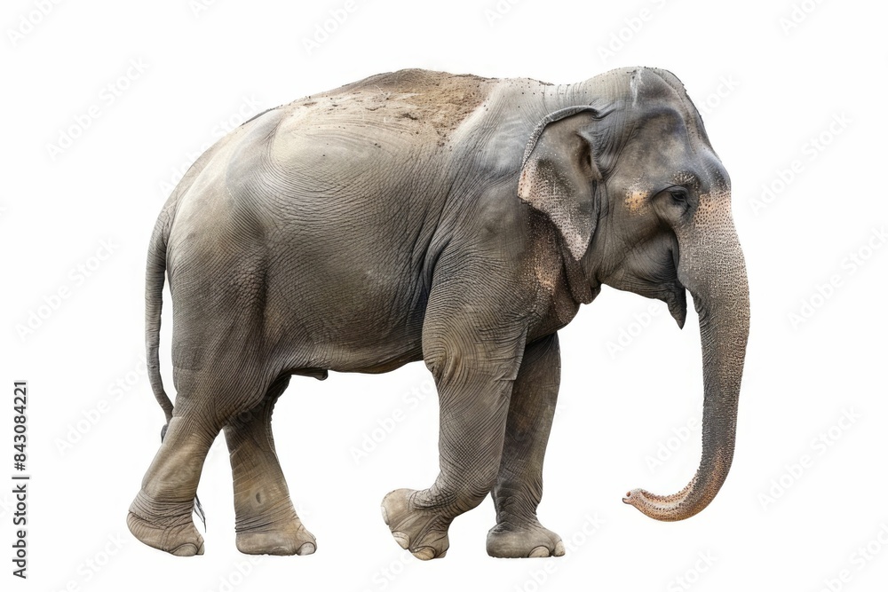 Happy elephant isolated on the white background Happy elephant isolated on the white background